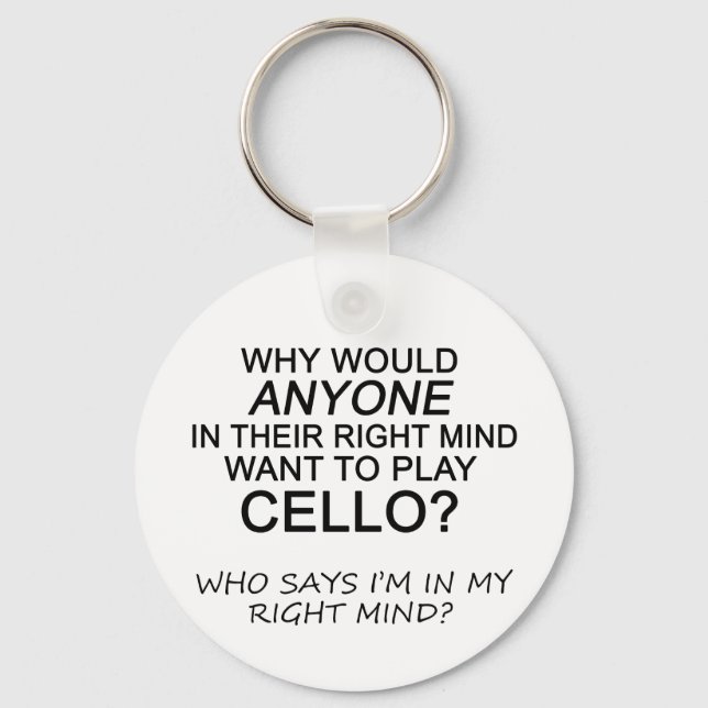 Right Mind Cello Keychain (Front)