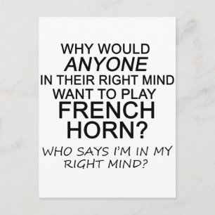 Right Mind French Horn Postcard