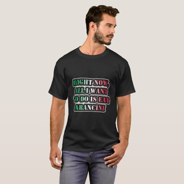 Right Now, All I Want To Do Is Eat Arancini T-Shirt (Front Full)