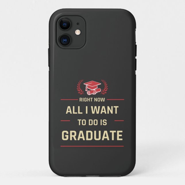 Right Now All I Want To Do Is Graduate Graduation Case-Mate iPhone Case (Back)