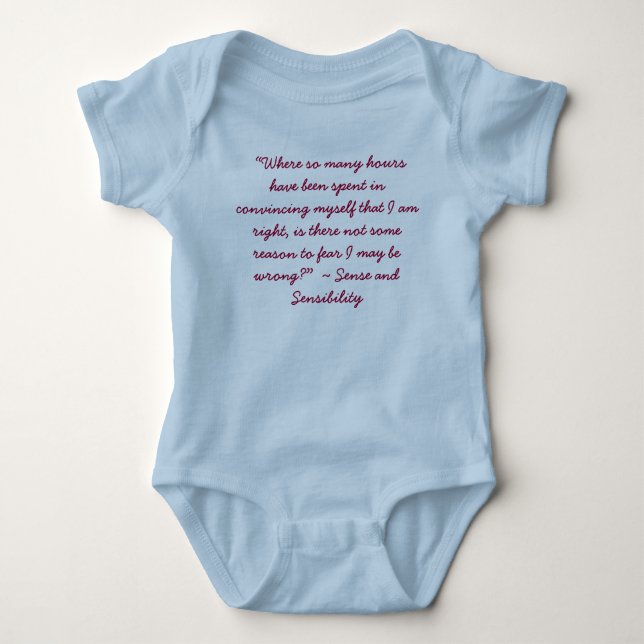 Right or Wrong Jane Austen Quote Baby Bodysuit (Front)