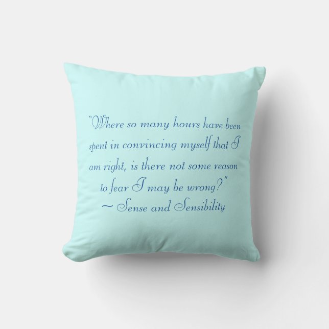 Right or Wrong Jane Austen Quote Throw Pillow (Front)