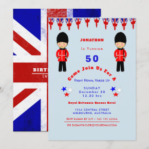 Right Royal Knees Up 50th Birthday Bash Invitation