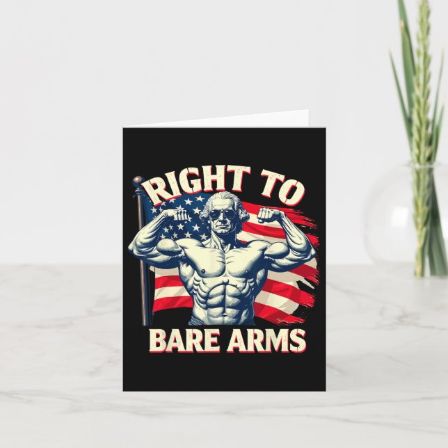 Right To Bare Arms George Washington Bodybuilder G Card (Front)