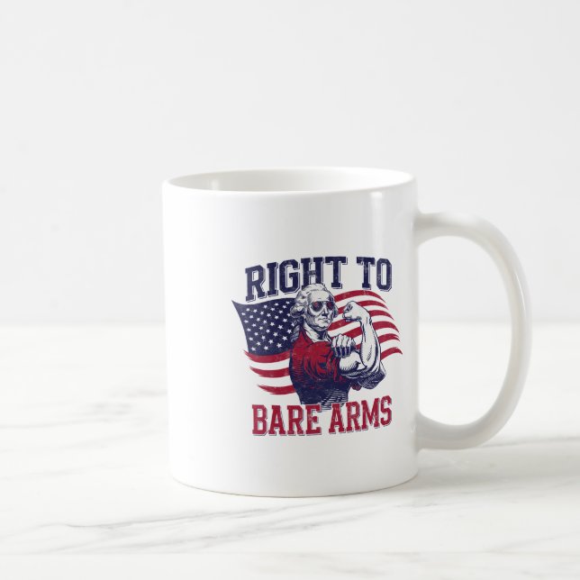 Right To Bare Arms George Washington Bodybuilder G Coffee Mug (Right)