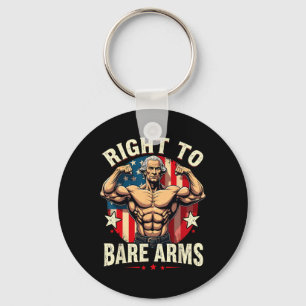 Right To Bare Arms George Washington Bodybuilder G Keychain