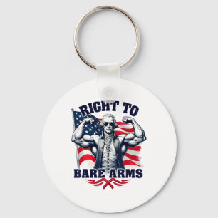 Right To Bare Arms George Washington Bodybuilder G Keychain