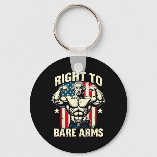 Right To Bare Arms George Washington Bodybuilder G Keychain (Front)