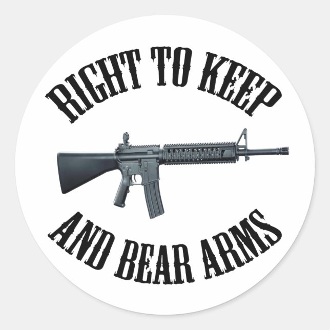 Right To Keep And Bear Arms AR-15 Classic Round Sticker (Front)