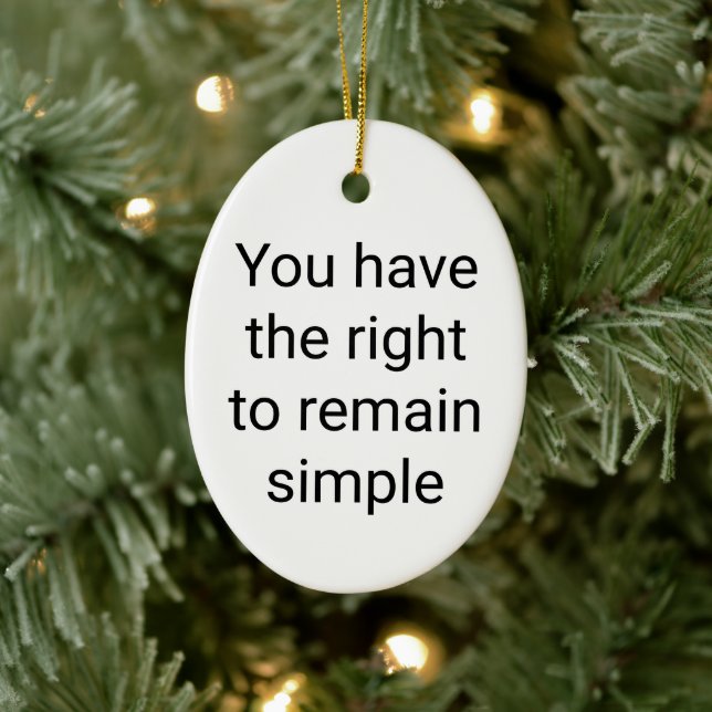 Right to remain simple Ceramic Oval Ornament (Tree)