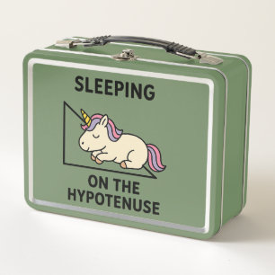 Right Triangle & a Unicorn Sleeping  Metal Lunch Box