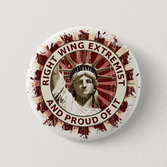 Right Wing Extremist 2 Inch Round Button (Front)