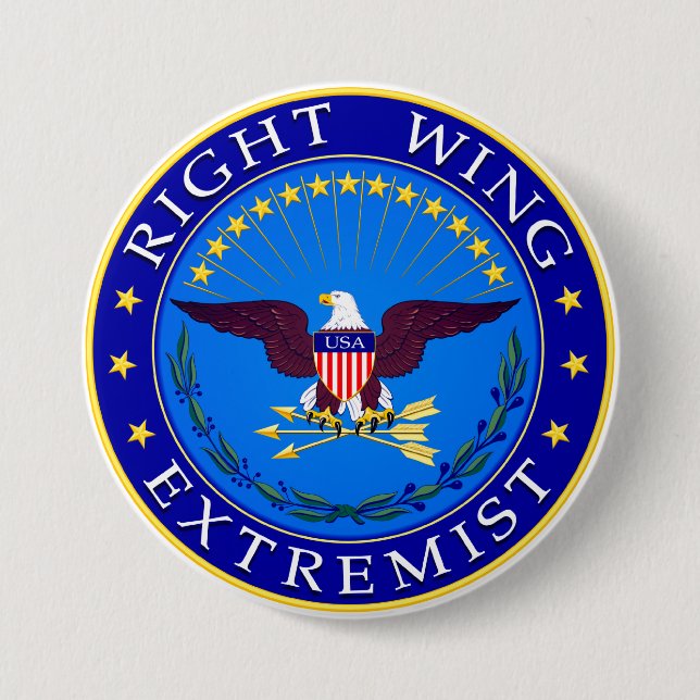 Right Wing Extremist 3 Inch Round Button (Front)