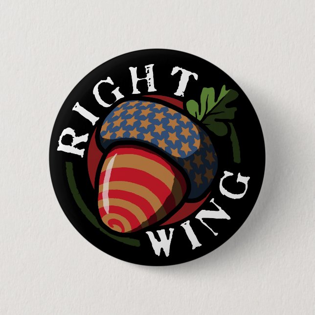 Right Wing Nut 2 Inch Round Button (Front)