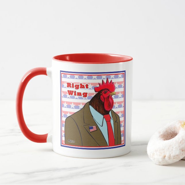 Right Wing Rooster Mug (With Donut)