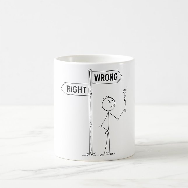 Right Wrong Illustration Coffee Mug (Creator Uploaded)