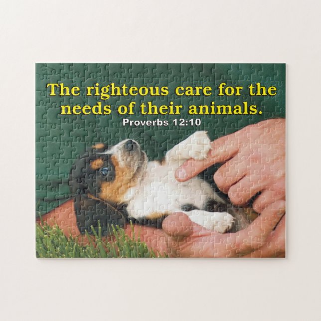 Righteous Care For The Needs Of Their Animals Jigsaw Puzzle (Horizontal)