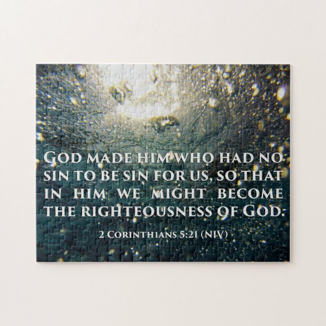 Righteous of God 2 Corinthians 5:21 Scripture Art Jigsaw Puzzle (Horizontal)