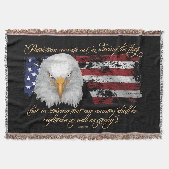 Righteous Patriotism Throw Blanket (Front)