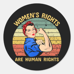 Rights Are Human Rights Feminism Feminist Women Rb Classic Round Sticker