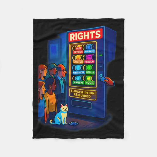 Rights Behind A Paywall Funny Satire Gift  Fleece Blanket (Front)