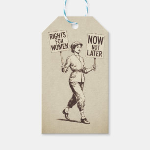 Rights for Women, Vintage Feminist Suffragette Art Gift Tags