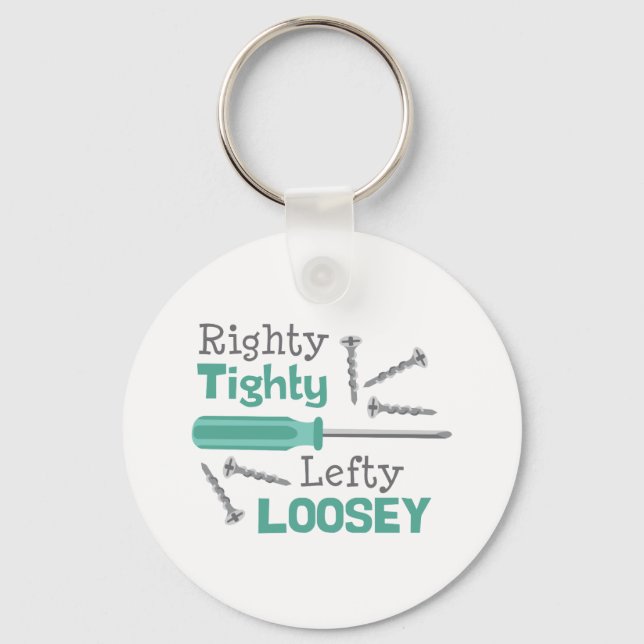Righty Tighty Lefty Loosey Keychain (Front)