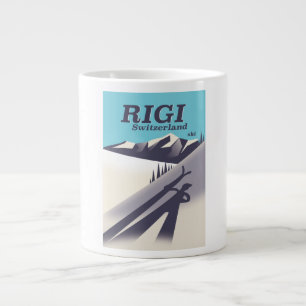 Rigi Switzerland ski travel poster Large Coffee Mug