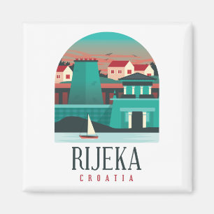 Rijeka Croatia Vintage Minimal Magnet