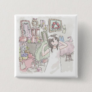 Riji Saniwa 2 Inch Square Button