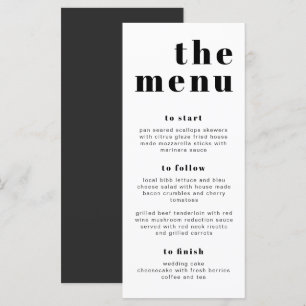 RILEY Bold Modern Retro Long Let's Eat Menu Card