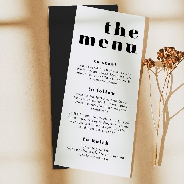 RILEY Bold Modern Retro Long Let's Eat Menu Card (Creator Uploaded)