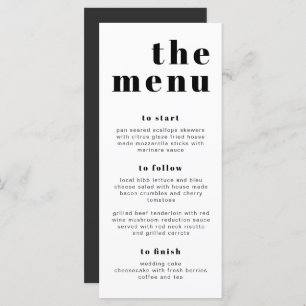RILEY Bold Modern Retro Long Mangeons Carte Menu