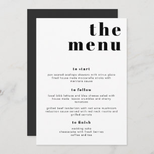 RILEY Bold Modern Retro Mangeons Carte Menu