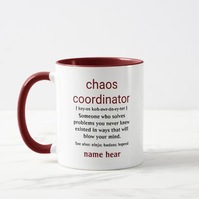 RILEY Chaos Coordinator Definition Office Coworker Mug (Left)