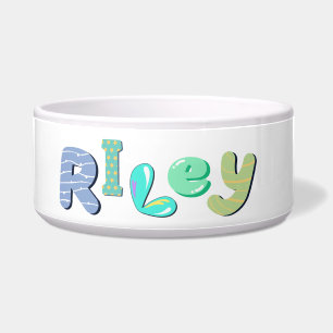 Riley - dogs and cats personalised ceramic bowl