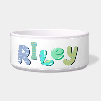 Riley - dogs and cats personalised ceramic bowl