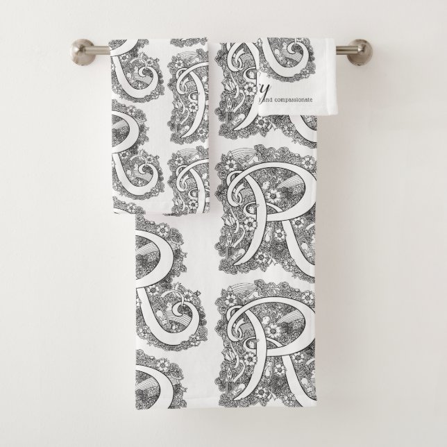 Riley doodle art letter R name meaning towels (Insitu)