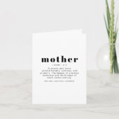 RILEY Modern Cute Mother Definition Mother's Day Card (Front)