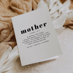 RILEY Modern Cute Mother Definition Mother's Day Card