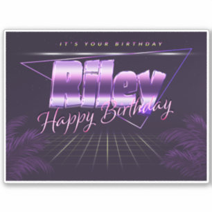 Riley Name First name lila retro Sticker Birthday