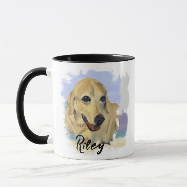 “Riley” – Portrait of a Dog - Personalize Yours Mug (Left)
