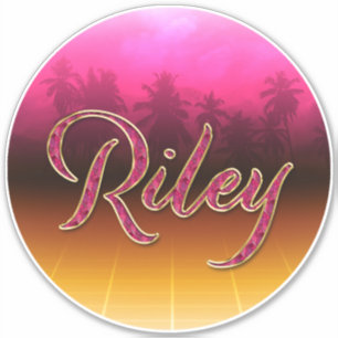 Riley Prénom Golden Pink Autocollants