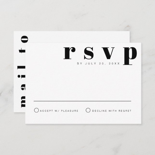 RILEY Retro Bold Modern Postcard RSVP Card (Front/Back)