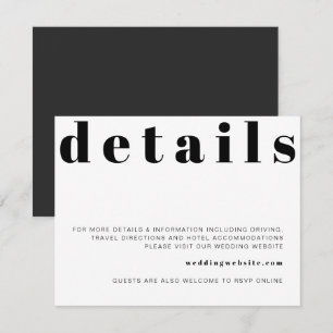 RILEY Retro Bold Modern Wedding Details Card