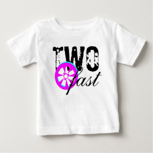 Rim Racing Car Neon Turning Two Baby T-Shirt