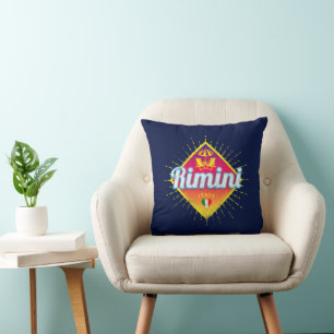 Rimini Emilia-Romagna Italy Retro Sunset Vintage Throw Pillow
