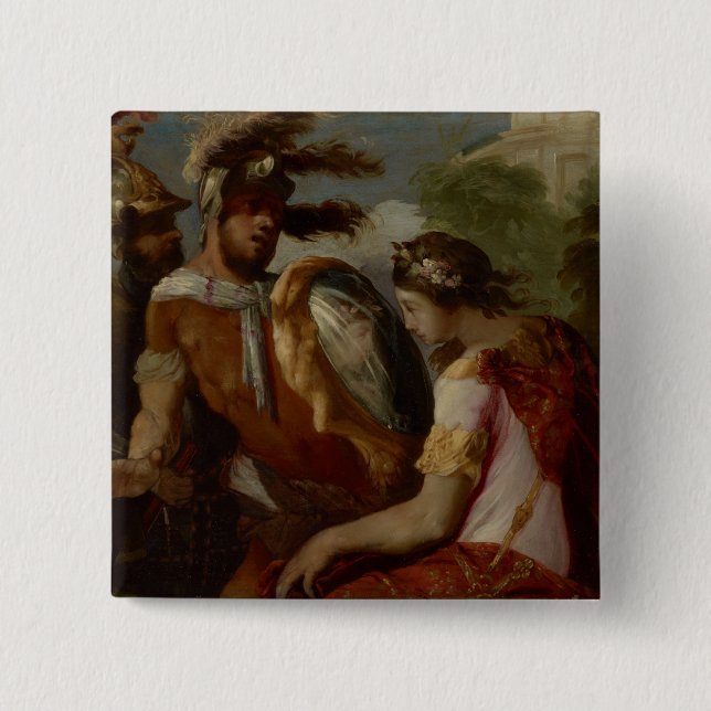 Rinaldo and the Mirror-Shield, c.1650-55 2 Inch Square Button (Front)