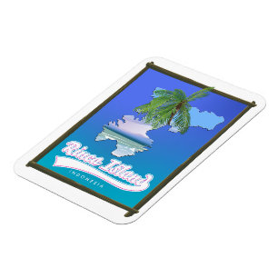 Rinca island Indonesia travel map Magnet