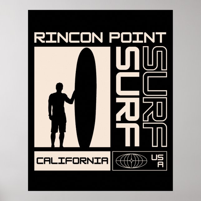 Rincon Point California USA Surf Poster (Front)